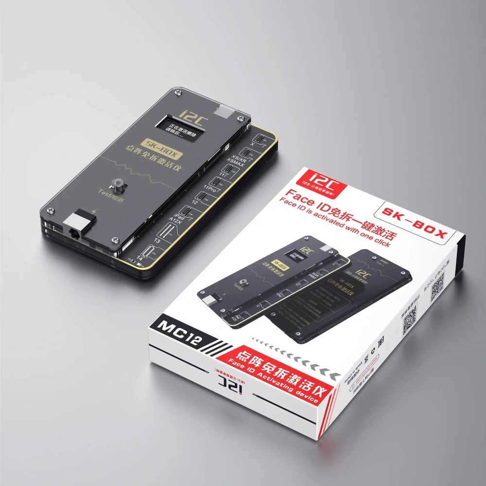 i2c SK-BOX MC12 Dot matrix Non-dismantling activator For iPhone X XR XS 11 12 13 14 Pro Max Dot matrix Cable repair Face id Flex