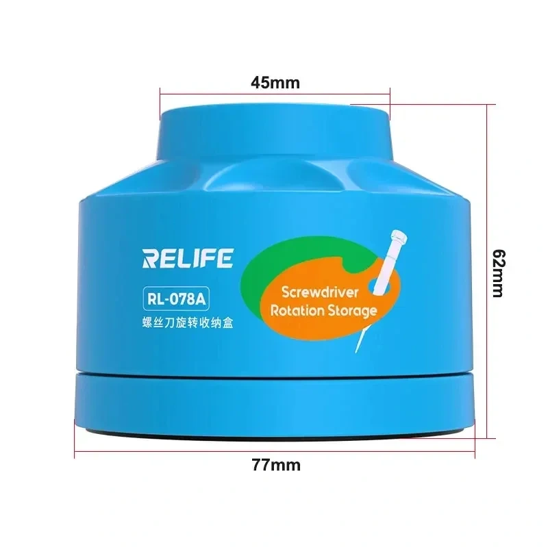 RELIFE RL-078A Screwdriver Rotating Storage Box for Mobile Phone Repair Multiple Holes Soldering Iron Tips Storage Holder