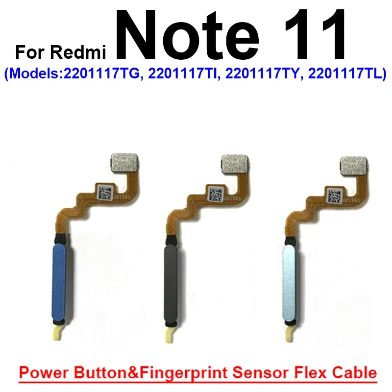 Fingerprint Sensor Flex Cable For Xiaomi Redmi Note 11 Pro 11 Pro+ Plus 5G Fingerprint Sensor With Power Button Flex Ribbon