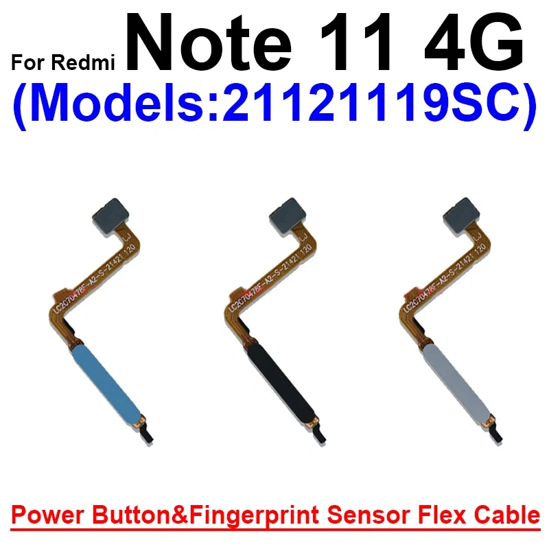 Fingerprint Sensor Flex Cable For Xiaomi Redmi Note 11 Pro 11 Pro+ Plus 5G Fingerprint Sensor With Power Button Flex Ribbon