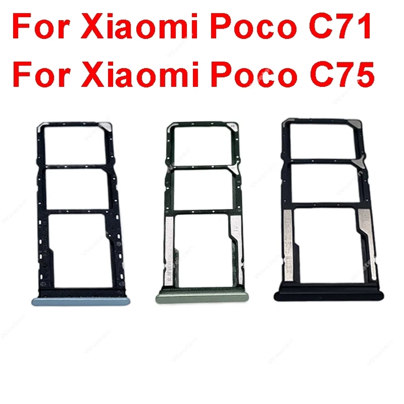 SIM Tray Socket Reader Card Adapter Replacement Repair Parts For Xiaomi Poco C71 Poco C75