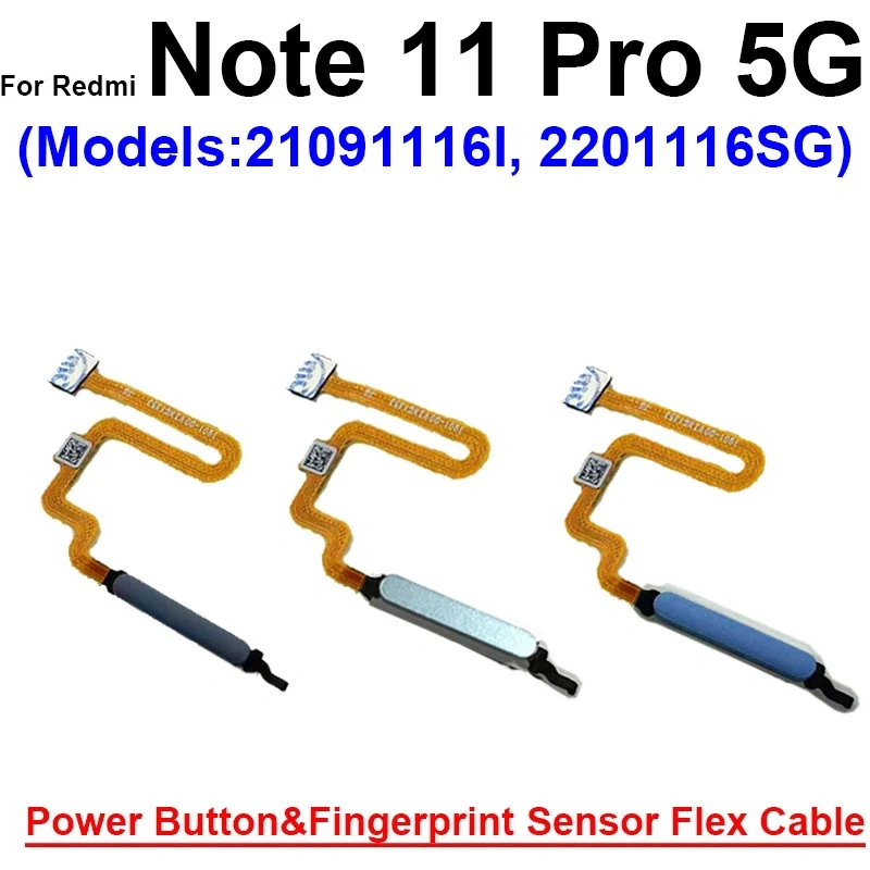 Fingerprint Sensor Flex Cable For Xiaomi Redmi Note 11 Pro 11 Pro+ Plus 5G Fingerprint Sensor With Power Button Flex Ribbon