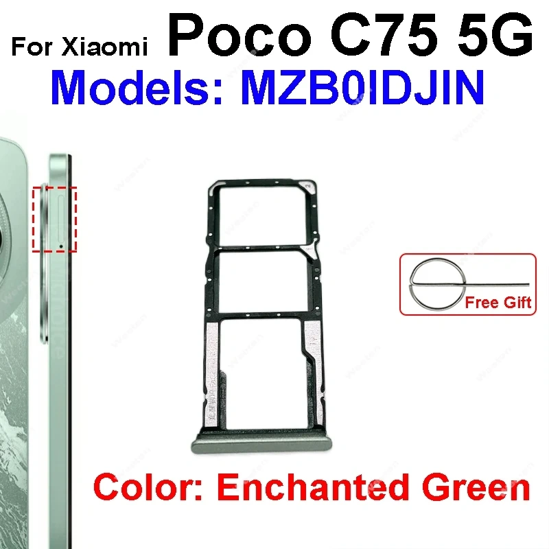 SIM Tray Socket Reader Card Adapter Replacement Repair Parts For Xiaomi Poco C71 Poco C75