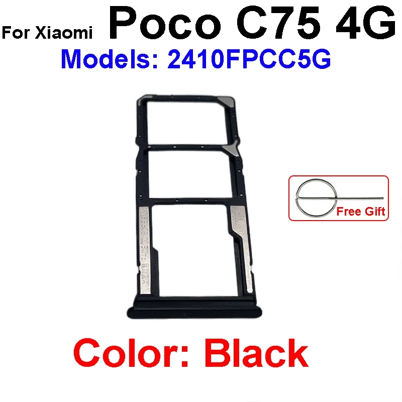 SIM Tray Socket Reader Card Adapter Replacement Repair Parts For Xiaomi Poco C71 Poco C75