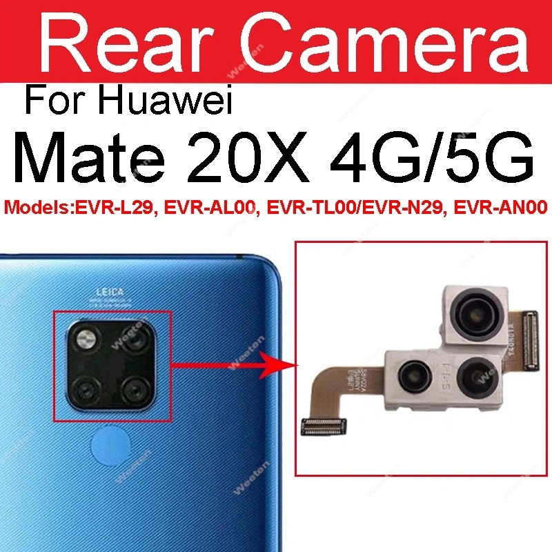 Rear Front Camera For Huawei Mate 20 Mate 20 Pro Mate 20 Lite 20X 5G Facing Frontal Back Selfie Flex Camera Module Repair Parts
