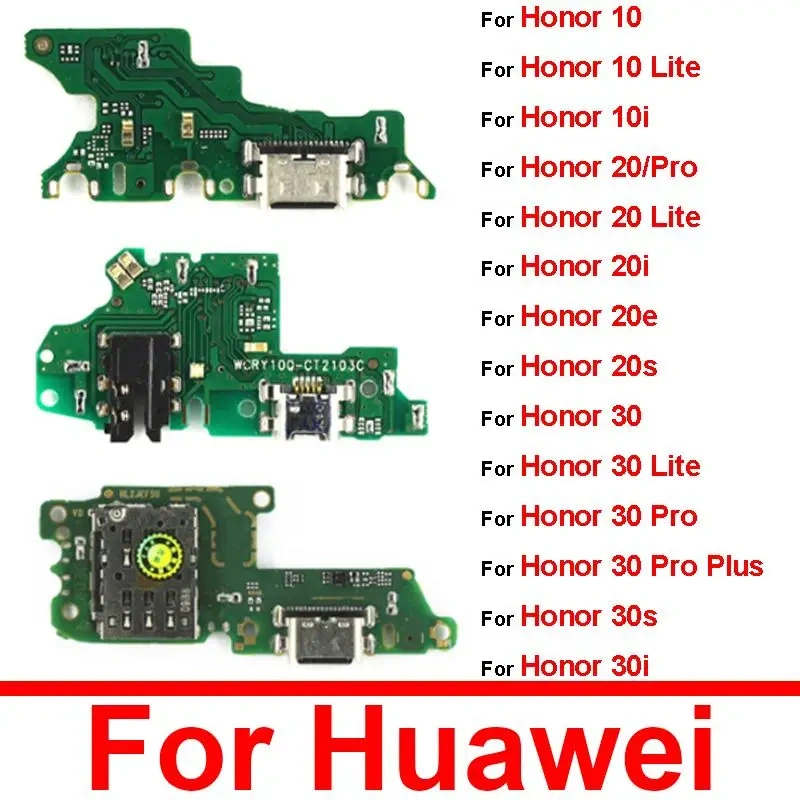 Charger USB Jack Board For Huawei Honor 10 20 30 Lite Pro Plus 20E 20S 30S 30i USB Charging Port Usb Port Board Parts