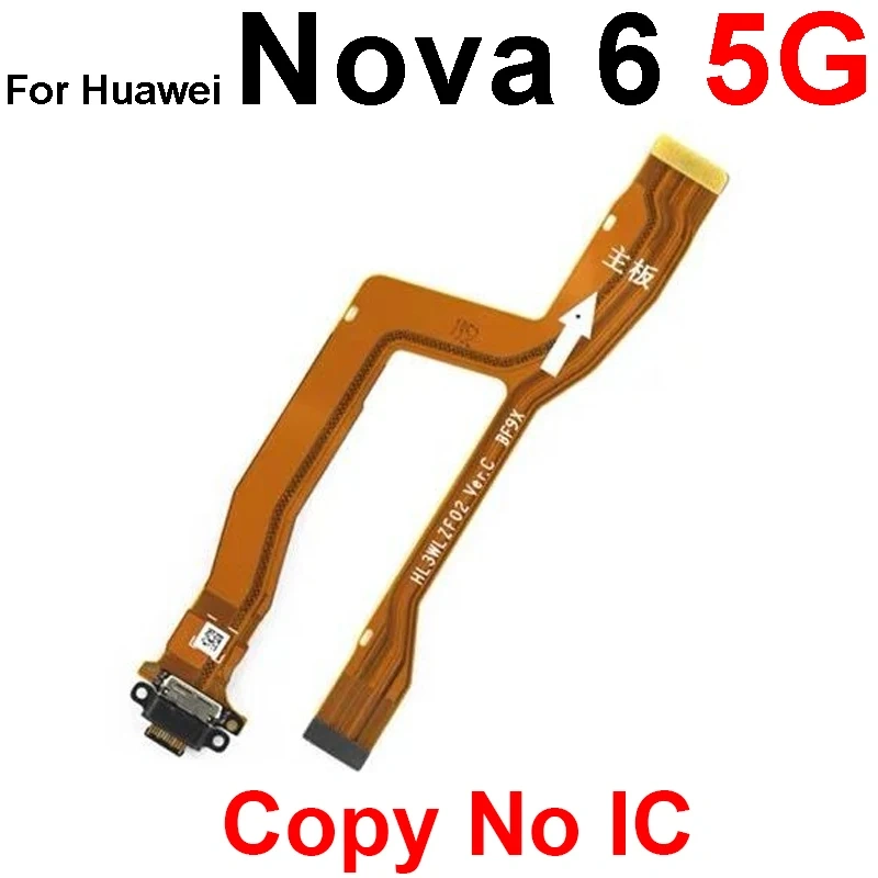 For Huawei Nova 6 6SE 4G 5G USB Charger Flex Cable USB Charging Board Connector Flex Ribbon Rpalcement Parts