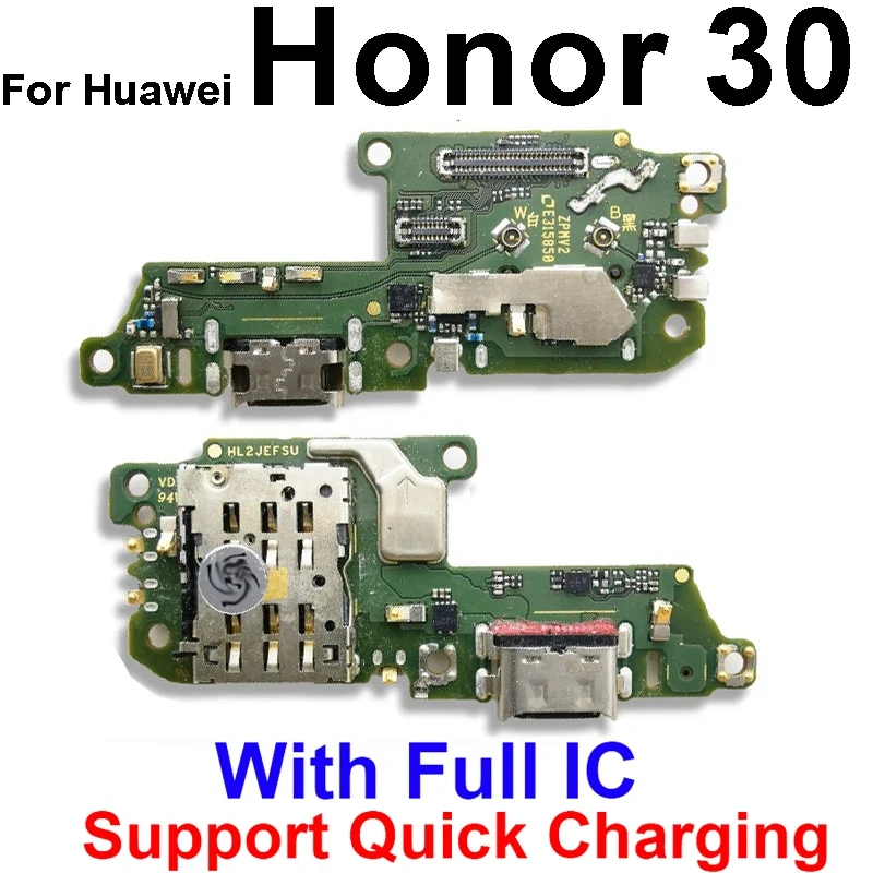 Charger USB Jack Board For Huawei Honor 10 20 30 Lite Pro Plus 20E 20S 30S 30i USB Charging Port Usb Port Board Parts