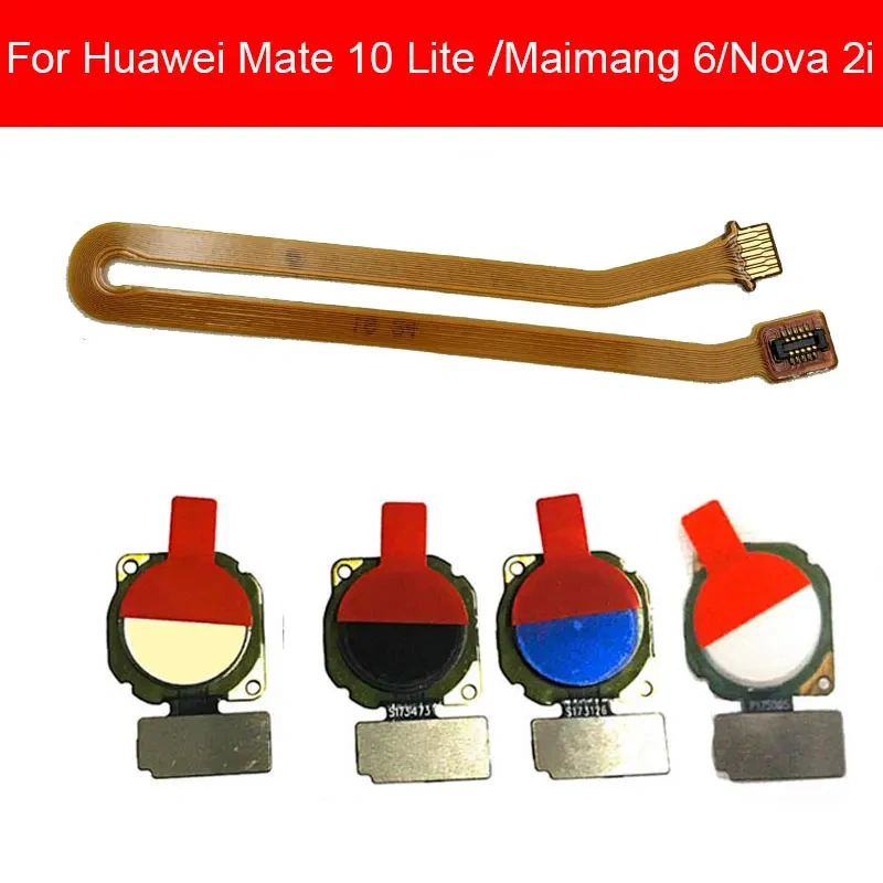 Home Button Flex Ribbon Cable For Huawei Mate 10 Lite Maimang 6 Nova 2i  Home Button Flex Cable Fingerprint Touch Sensor Parts