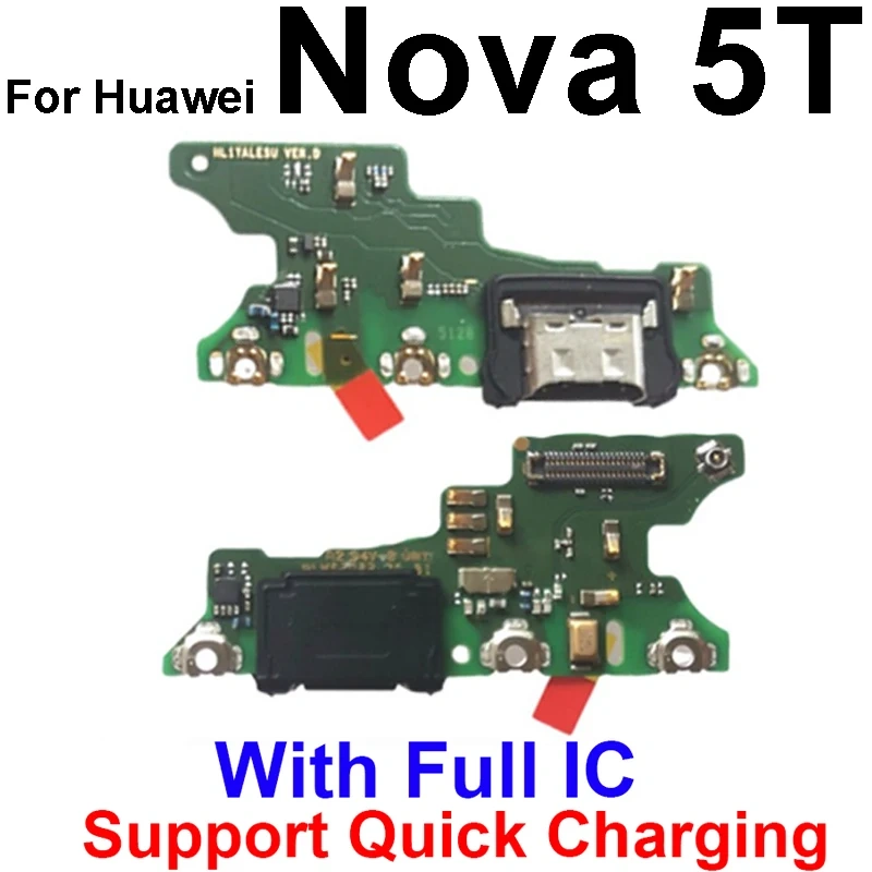 For Huawei Nova Lite 2 Plus 2 3 4 5 2S 3E 3I 4E 5T 5Z 5i Pro USB Charger Dock Board with Microphone USB Charging Parts