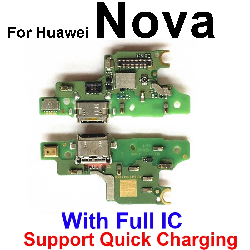 For Huawei Nova Lite 2 Plus 2 3 4 5 2S 3E 3I 4E 5T 5Z 5i Pro USB Charger Dock Board with Microphone USB Charging Parts