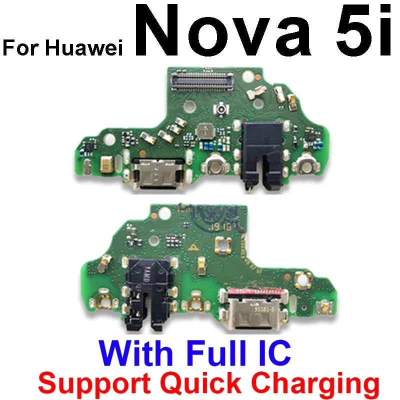 For Huawei Nova Lite 2 Plus 2 3 4 5 2S 3E 3I 4E 5T 5Z 5i Pro USB Charger Dock Board with Microphone USB Charging Parts