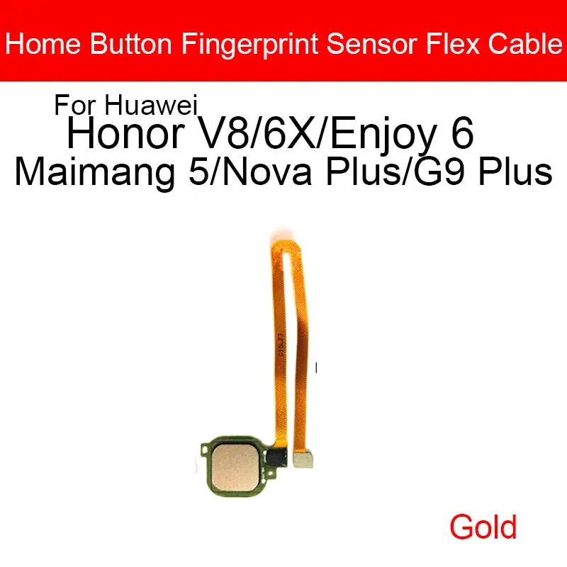 Fingerprint Sensor Key Home Button Flex Cable Touch ID For Huawei Honor V8 6X Nova Plus Enjoy 6 MaiMang 5 G9 Plus Repair Parts