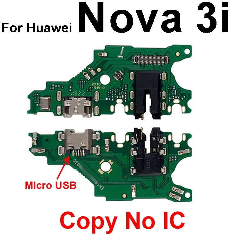For Huawei Nova Lite 2 Plus 2 3 4 2S 2i 3i 3e 4e 5Z 5T 5 5i Pro USB Charger Port Board Charging Board with Mic Connector Parts