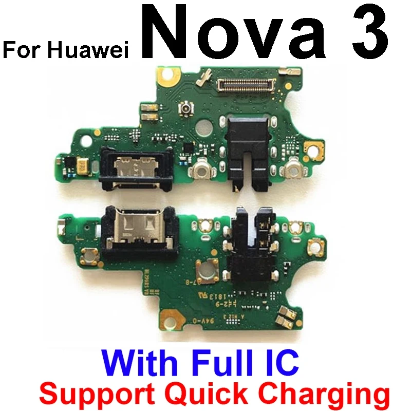 For Huawei Nova Lite 2 Plus 2 3 4 5 2S 3E 3I 4E 5T 5Z 5i Pro USB Charger Dock Board with Microphone USB Charging Parts