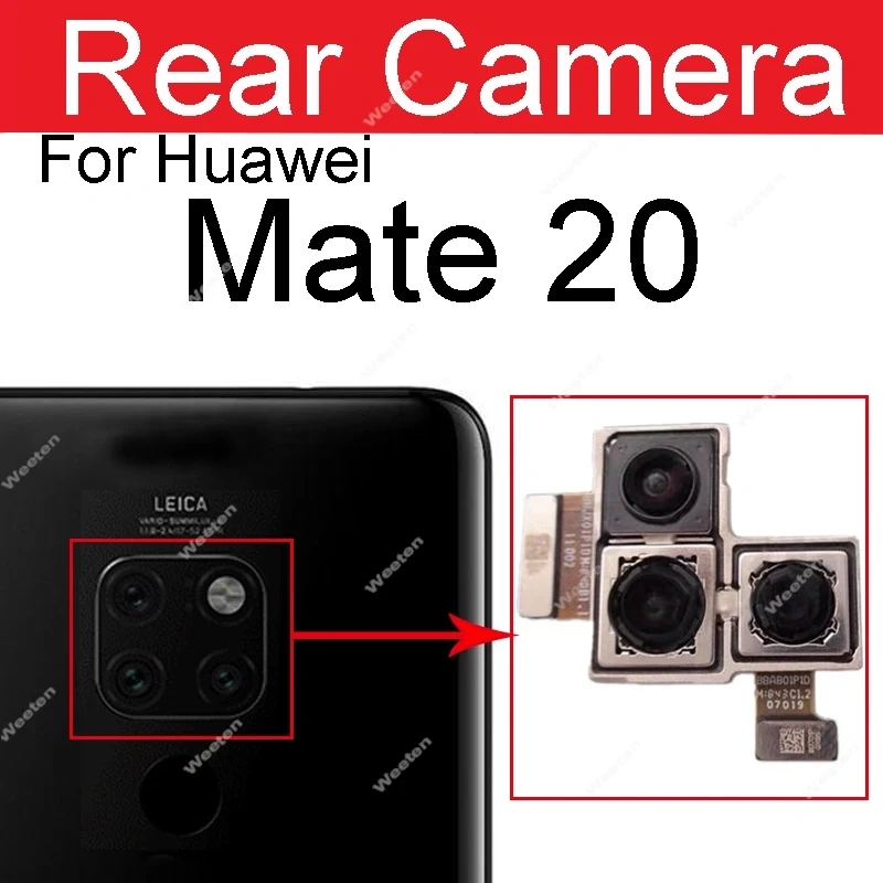 Rear Front Camera For Huawei Mate 20 Mate 20 Pro Mate 20 Lite 20X 5G Facing Frontal Back Selfie Flex Camera Module Repair Parts