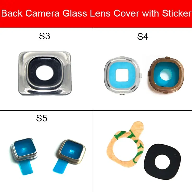 Back Rear Camera Lens Glass With Adhesive Stick For Samsung Galaxy S3 S4 I9500 S5 Main Camera Lens Glass Replacement Parts
