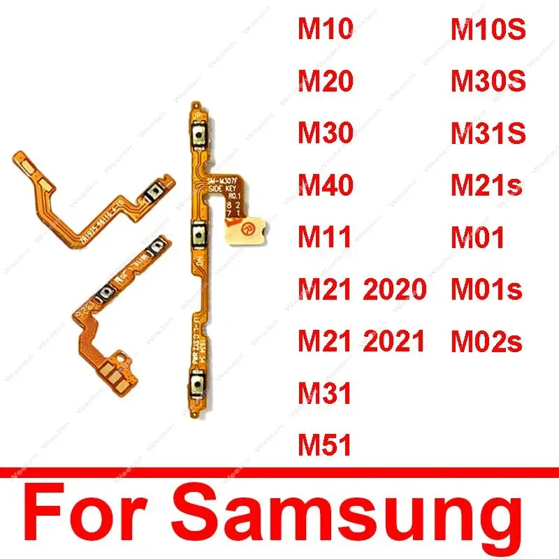 Power Volume Flex Cable For Samsung Galaxy M10 M105 M20 M205 M30 M305 M40 M405 M11 M21 M31 M51 M31S M10S M30S M21S M01 M01s M02s