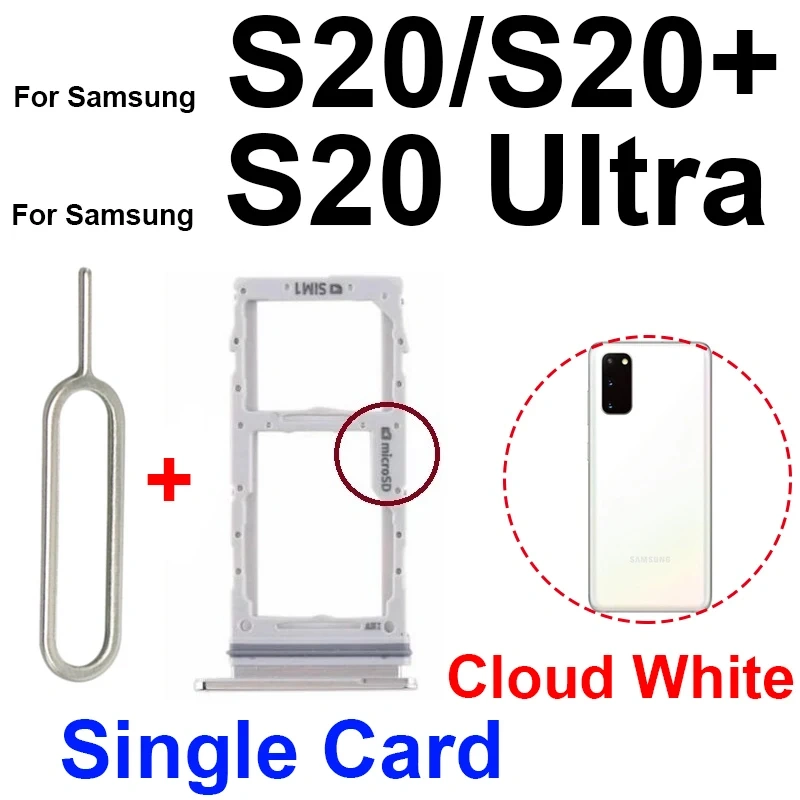 Sim Card Tray For Samsung S20 S20 Plus S20 Ultra SIM Card Slot Adapter   Card Reader Holder Connector Replacement Parts
