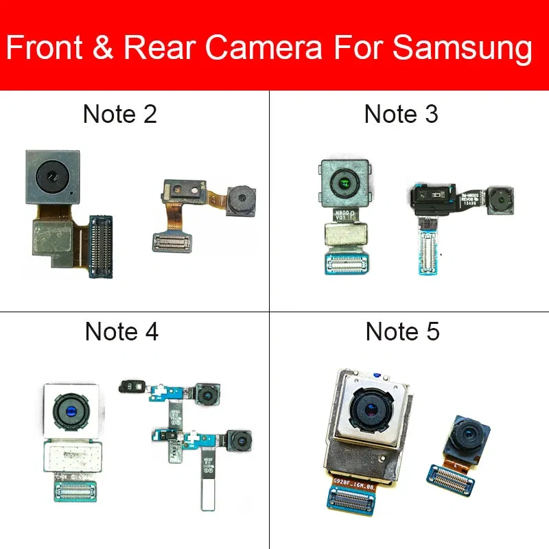 Front Rear Camera For Samsung Galaxy Note 2 3 4 5 N7100/N900/N9005/N910C/N910F/N920 Small Facing Main Back Camera Module