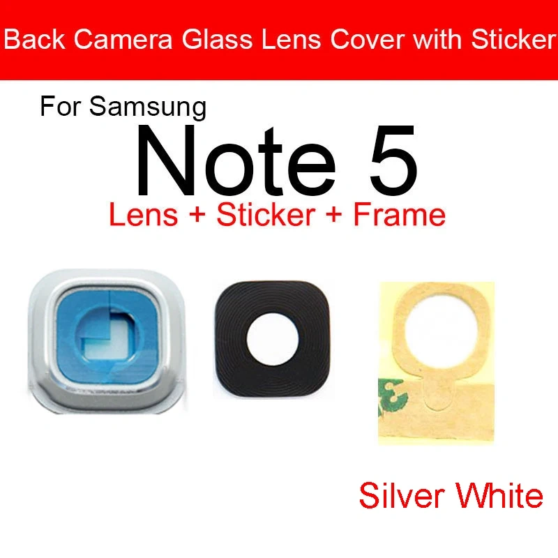 Back Rear Camera Glass Lens With Sticker Glue For Samsung Galaxy Note 3 4 5 Camera Lens Cover Flex Ribbon Replacement Parts