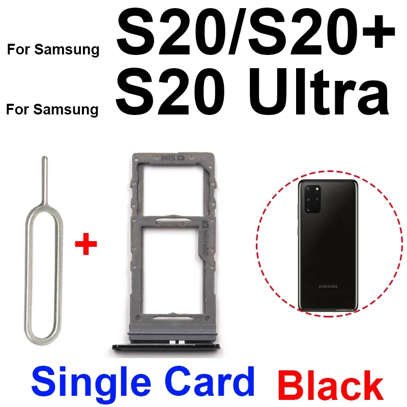 Sim Card Tray For Samsung S20 S20 Plus S20 Ultra SIM Card Slot Adapter   Card Reader Holder Connector Replacement Parts