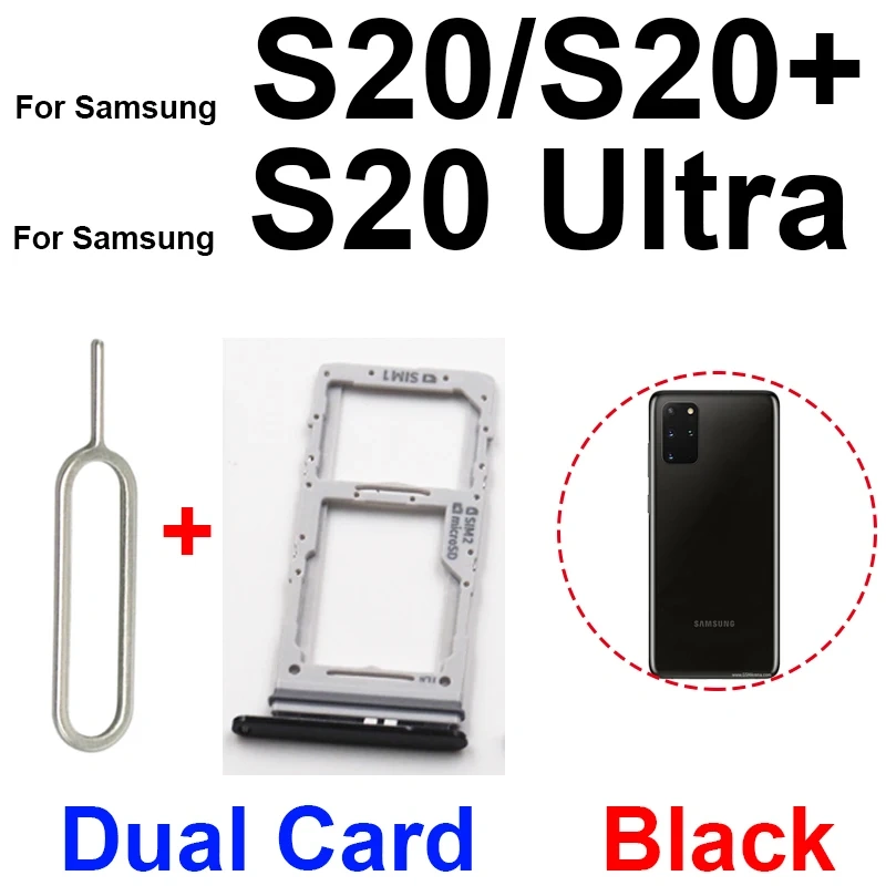 Sim Card Tray For Samsung S20 S20 Plus S20 Ultra SIM Card Slot Adapter   Card Reader Holder Connector Replacement Parts