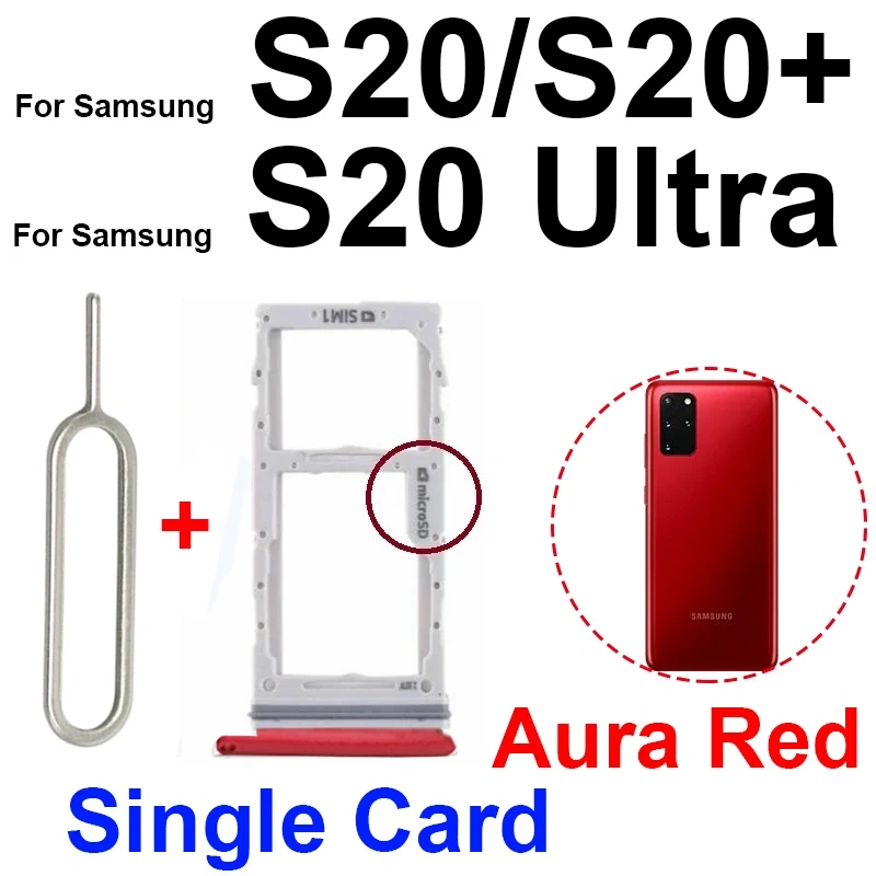 Sim Card Tray For Samsung S20 S20 Plus S20 Ultra SIM Card Slot Adapter   Card Reader Holder Connector Replacement Parts