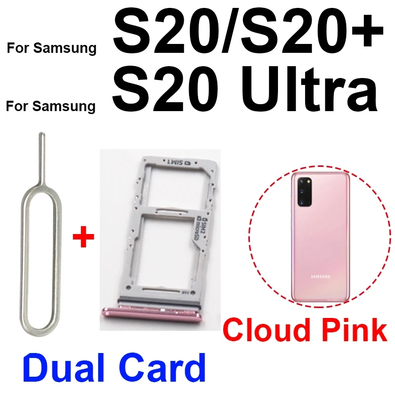Sim Card Tray For Samsung S20 S20 Plus S20 Ultra SIM Card Slot Adapter   Card Reader Holder Connector Replacement Parts