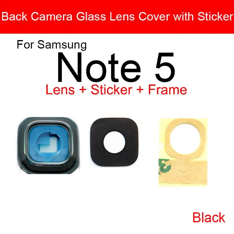 Back Rear Camera Glass Lens With Sticker Glue For Samsung Galaxy Note 3 4 5 Camera Lens Cover Flex Ribbon Replacement Parts