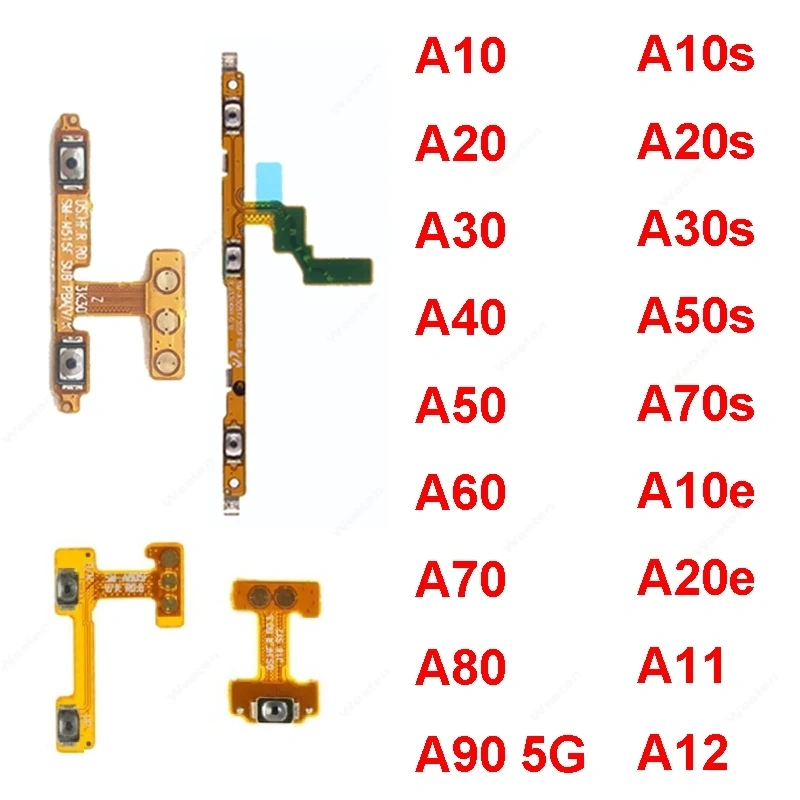 Power Volume Flex Cable For Samsung A10/M10/20/30/40 A20/30/40/50/60 A70 A80 A90 5G A10e A20e A11 A12 A10s A20s A30s A50s A70s