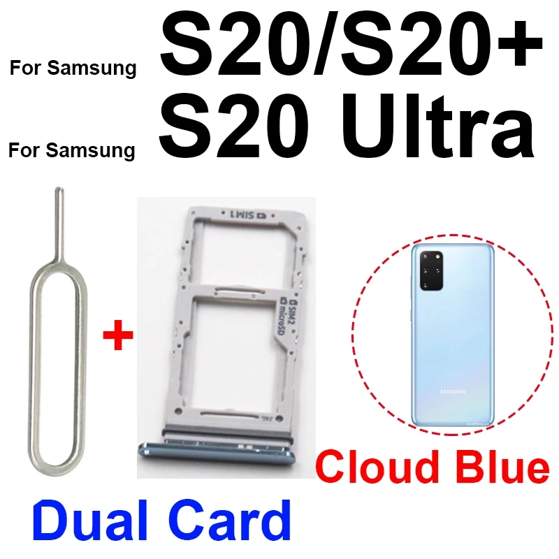 Sim Card Tray For Samsung S20 S20 Plus S20 Ultra SIM Card Slot Adapter   Card Reader Holder Connector Replacement Parts