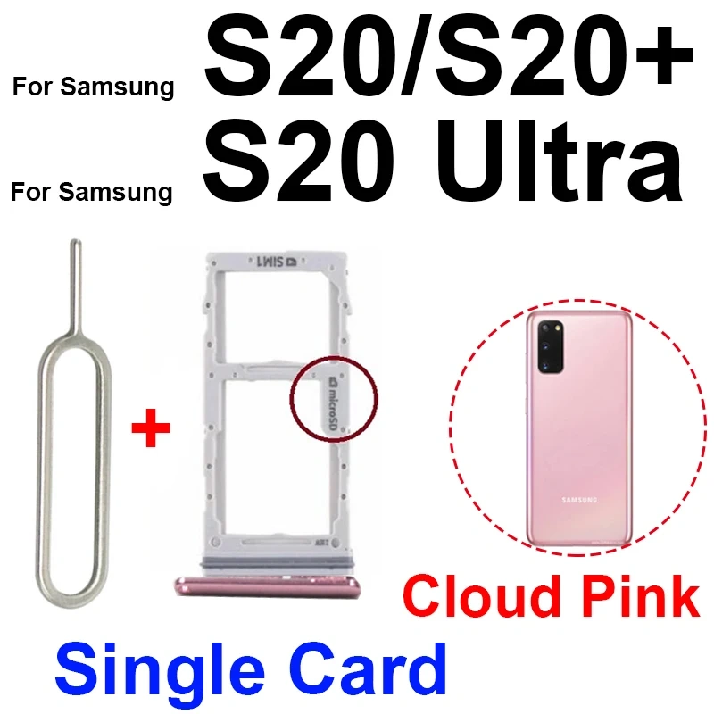 Sim Card Tray For Samsung S20 S20 Plus S20 Ultra SIM Card Slot Adapter   Card Reader Holder Connector Replacement Parts