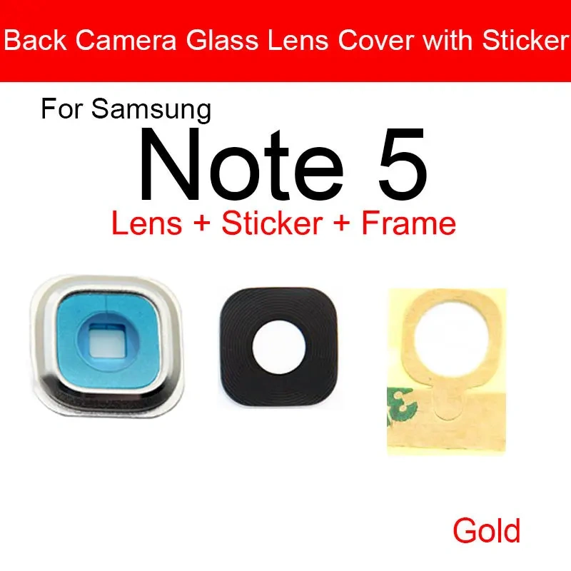 Back Rear Camera Glass Lens With Sticker Glue For Samsung Galaxy Note 3 4 5 Camera Lens Cover Flex Ribbon Replacement Parts