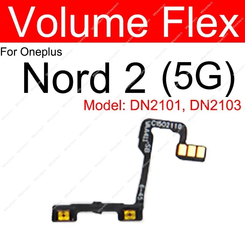 For OnePlus 1+ Nord 2 Nord 2T 5G On Off Power Volume Up Down Side Button Flex Ribbon Volume Power Flex Cable Parts