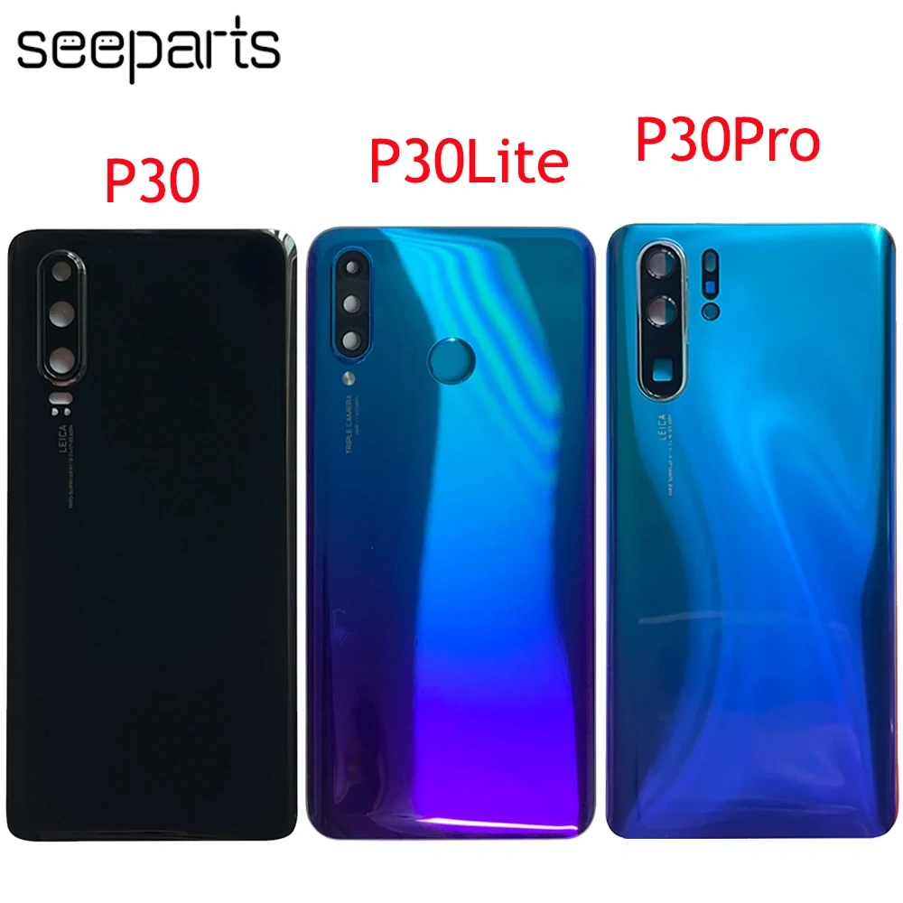 Battery Glass Door With Lens For Huawei P30 Back Cover P30 Pro Back Glass P30 Lite Back Cover Repair Parts