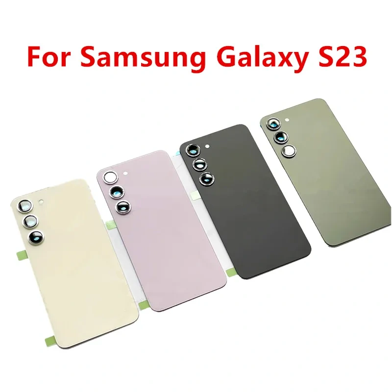 S23 Housing For Samsung Galaxy S23 S911 6.1" Glass Battery Back Cover Repair Replace Door Rear Case + Camera Lens