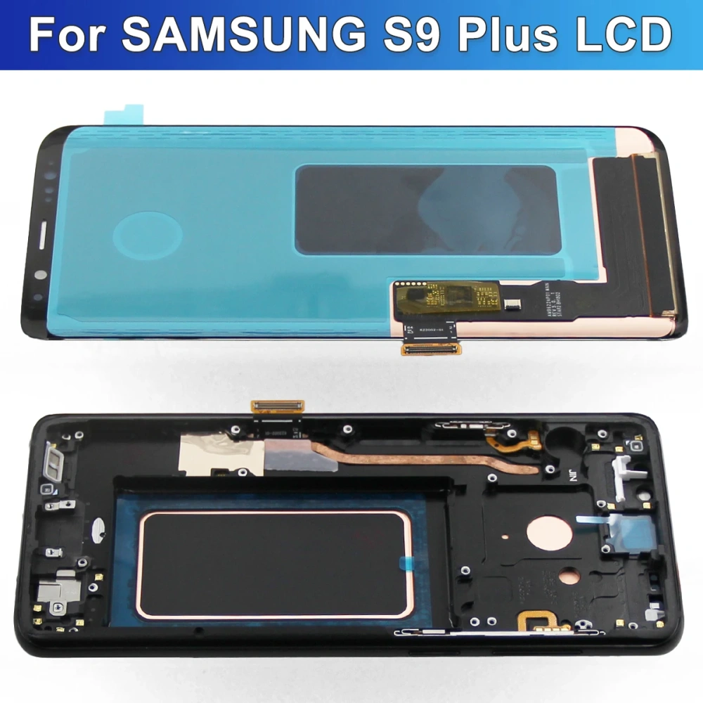 100% AMOLED LCD For Samsung Galaxy S9 Plus Display G965F with Frame Touch Screen For Samsung S9 G960F Display Digitizer Assembly