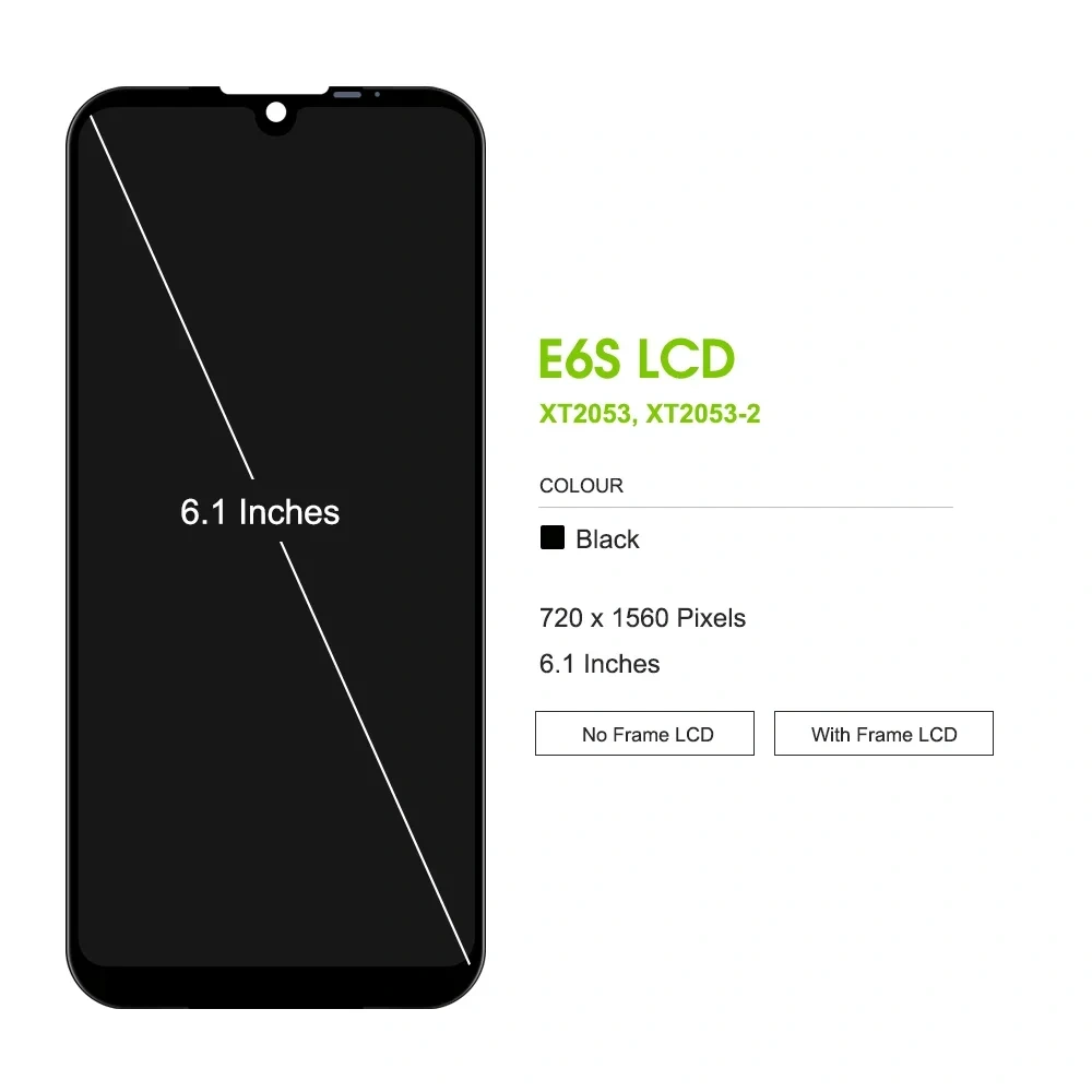 6.1" E6S Display For Motorola Moto E6s LCD Display Touch Screen Digitizer Assembly Replacement For E6s 2020 XT2053 XT2053-2 LCD