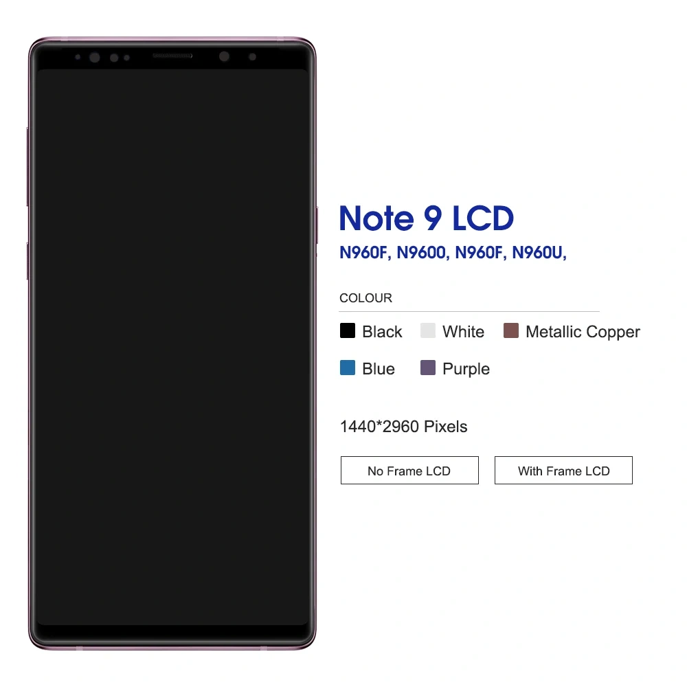 TFT For Samsung Galaxy Note9 N960F N960F/DS N960U LCD Display Digital Touch Screen With Frame For Samsung Note 9 LCD Assembly