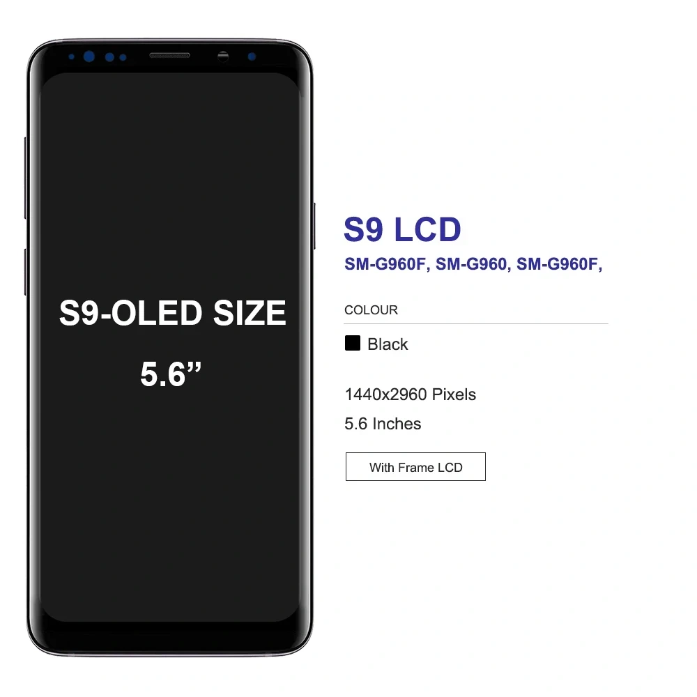 100% AMOLED LCD For Samsung Galaxy S9 Plus Display G965F with Frame Touch Screen For Samsung S9 G960F Display Digitizer Assembly