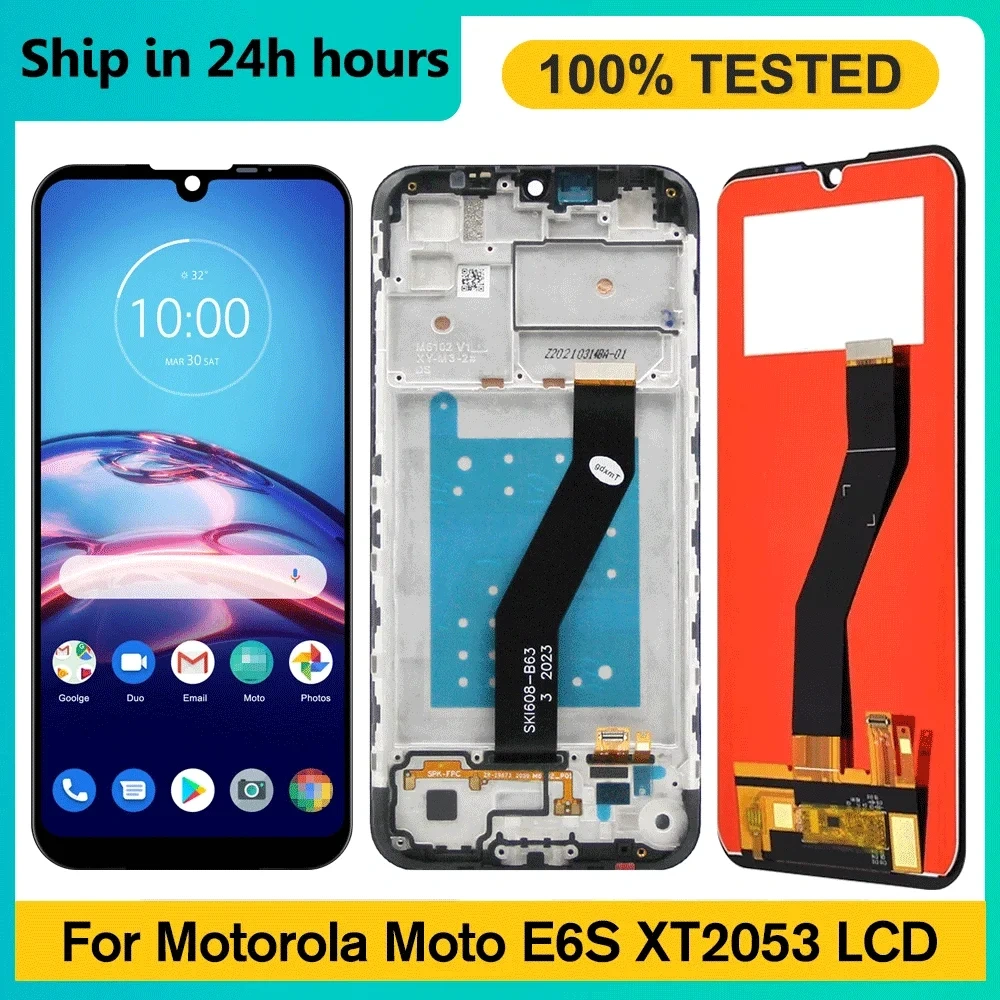 6.1" E6S Display For Motorola Moto E6s LCD Display Touch Screen Digitizer Assembly Replacement For E6s 2020 XT2053 XT2053-2 LCD