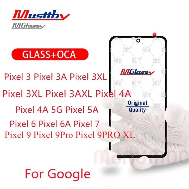 5pcs MUSTTBY Front Screen Glass With OCA For Google Pixel 3 3A 3XL 4A Pixel 5 5A  6 6A 7