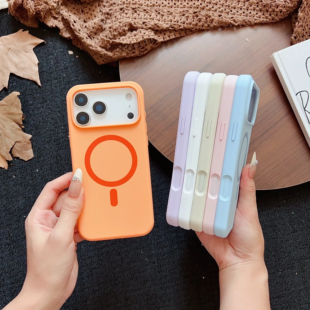 Luxury Liquid Silicone For Magsafe Wireless Charging Phone Case For iPhone 17 16 15 14 13 12 Pro Max Plus 17Air Magnetic Cover