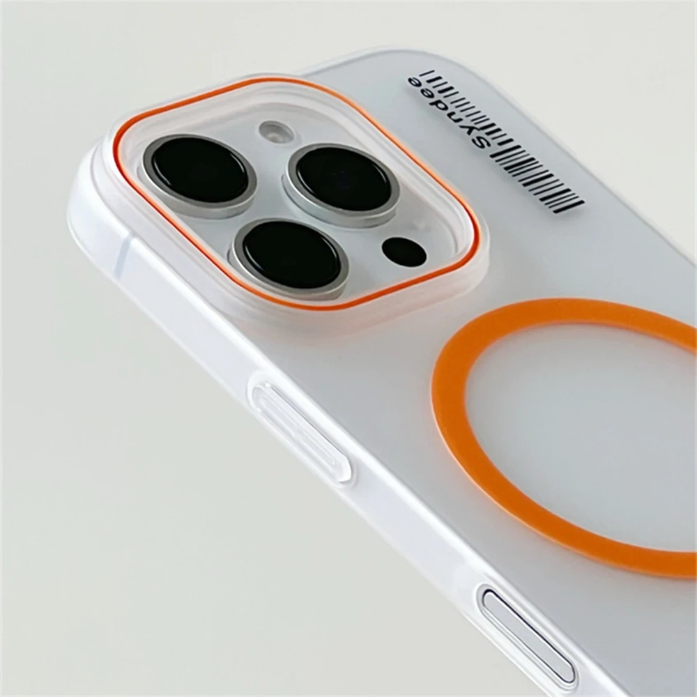 Translucent Frosted Wireless Charging MagSafe Phone Case for iPhone 16 15 Pro Max Plus 14Pro 13 12 Ultrathin Matte Hard PC Cover