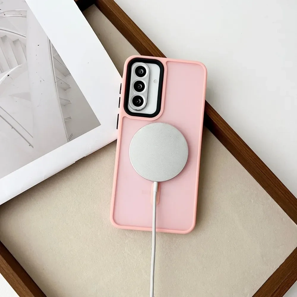 Luxury Matte Magnetic Case For Samsung Galaxy A36 A35 A56 A55 A26 A16 A15 A06 A05 S23 S24 S25 Ultra Plus Wireless Charge Cover