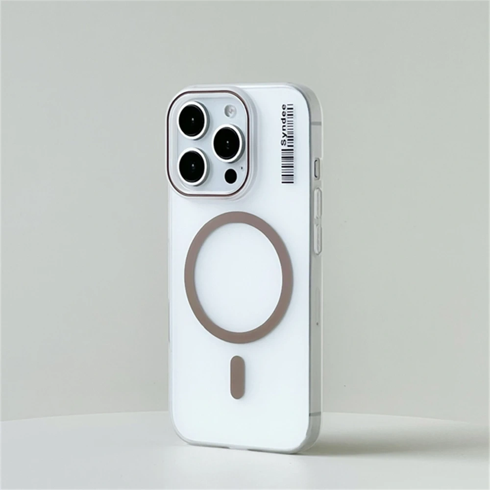 Translucent Frosted Wireless Charging MagSafe Phone Case for iPhone 16 15 Pro Max Plus 14Pro 13 12 Ultrathin Matte Hard PC Cover