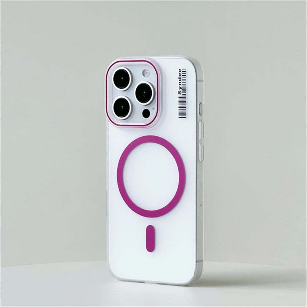Translucent Frosted Wireless Charging MagSafe Phone Case for iPhone 16 15 Pro Max Plus 14Pro 13 12 Ultrathin Matte Hard PC Cover
