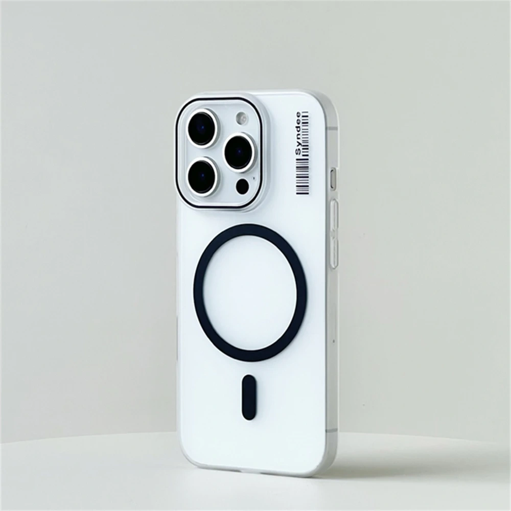 Translucent Frosted Wireless Charging MagSafe Phone Case for iPhone 16 15 Pro Max Plus 14Pro 13 12 Ultrathin Matte Hard PC Cover