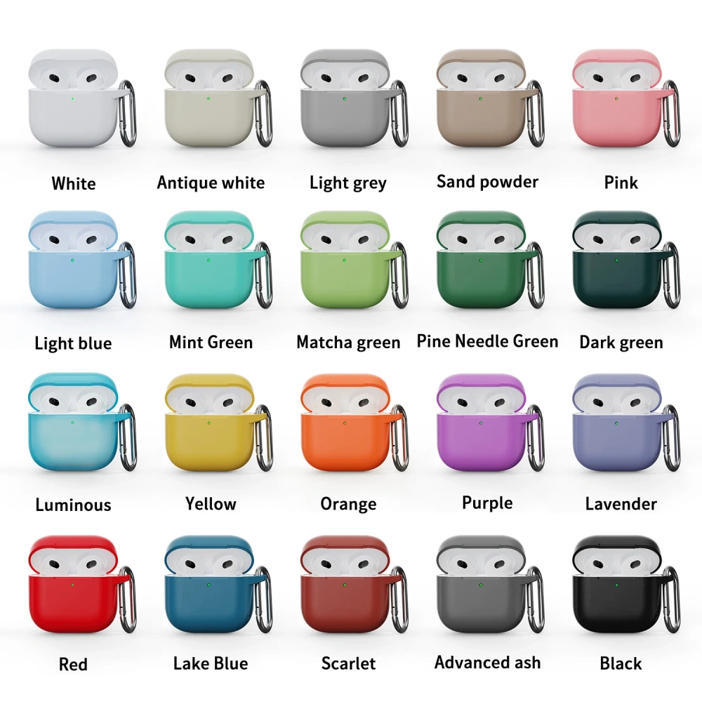 2024 Soft Silicone Earphone Case Suitable for Apple Airpods 4 Pro3 Pro2 3 1&2 Solid Color Thickened Case Simple and Atmospheric